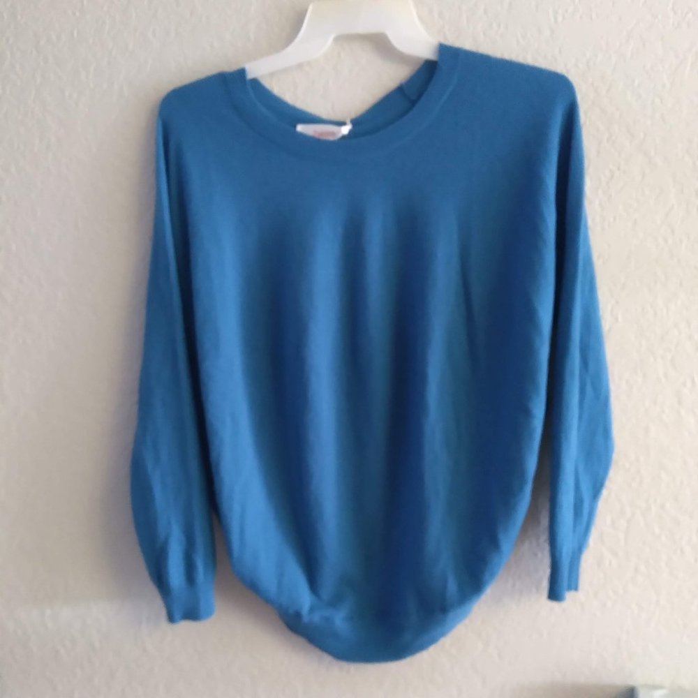 JUCCA Wool, Cashmere Teal Blue Cape - Sz L - NEW with Tags!
